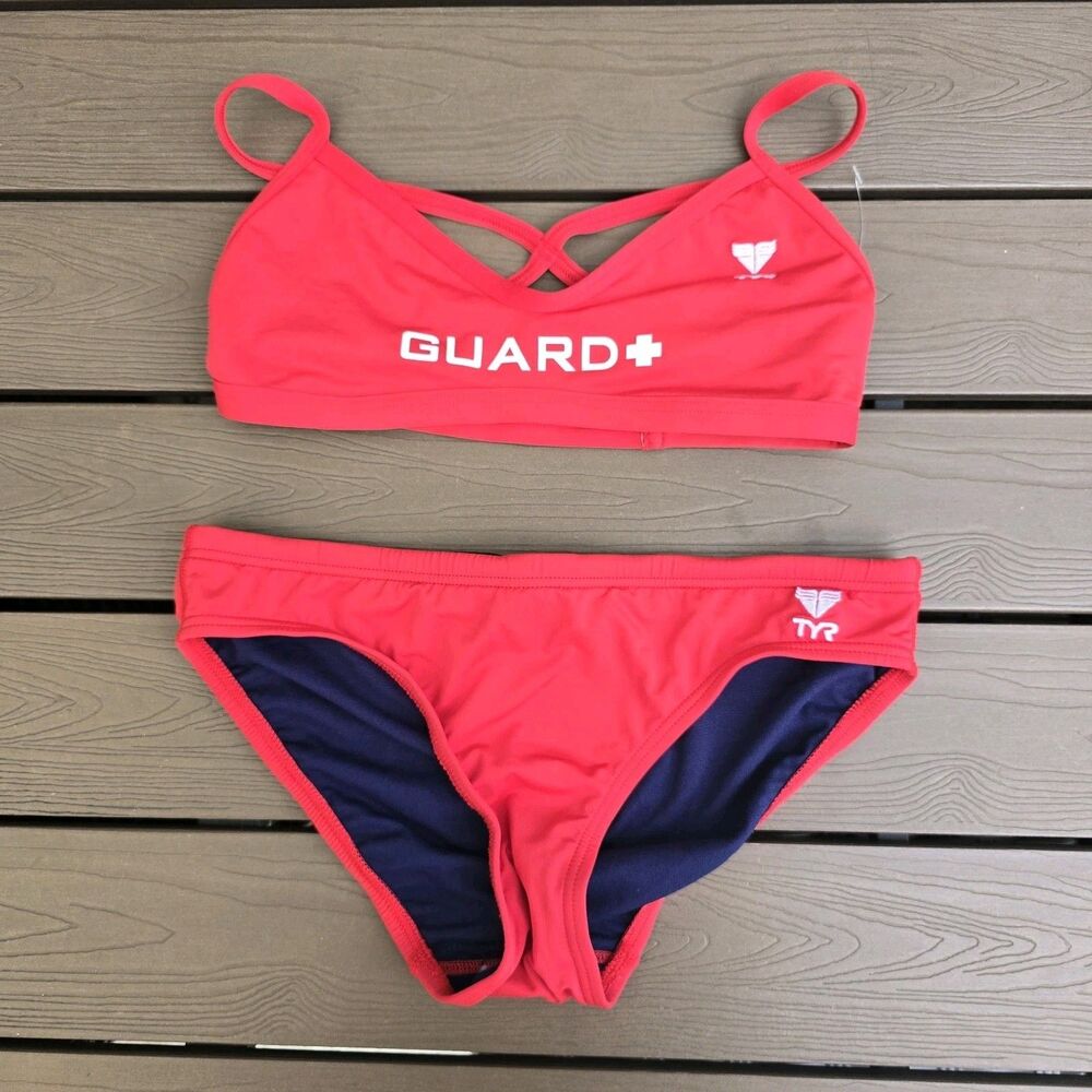 TYR Women Crosscutfit Life Guard Swim Bikini New Sample Top Marked XS, S Bottom